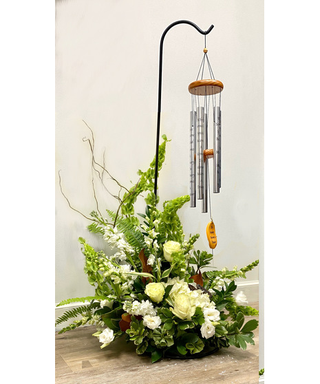 Sympathy Chimes and Flowers